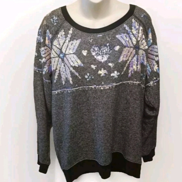 Bling Victoria's secret Snowflake sweatshirt - Picture 1 of 2